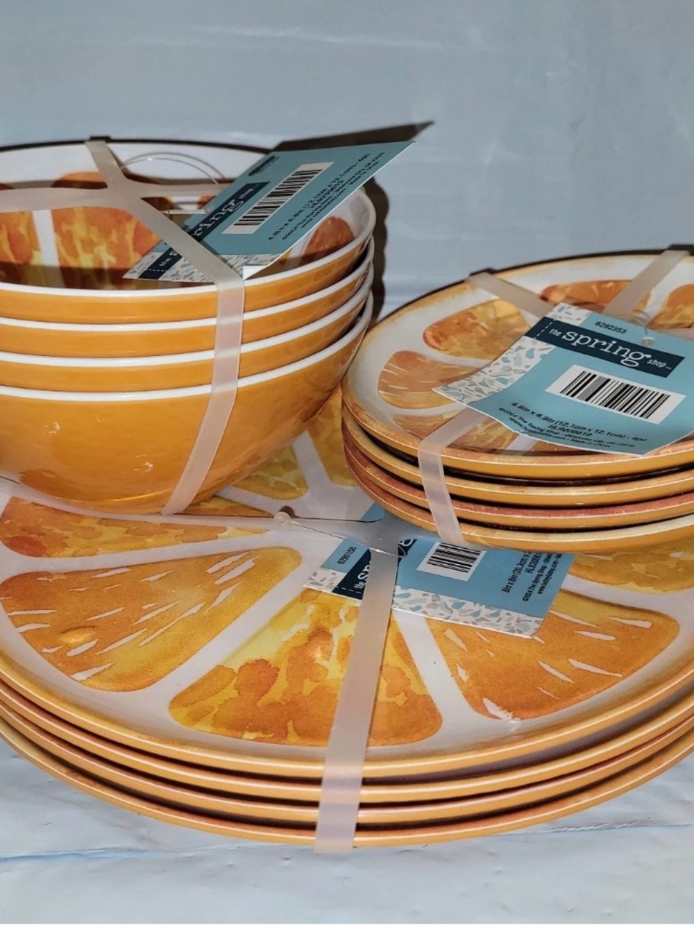 Hobby Lobby 12pc Orange Slices Melamine Salad, Appetizer Plates & Bowls Summer